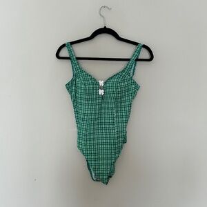 Vintage Plaid One Piece Bathing Suit